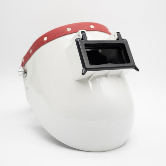Tiger Scoop - White On Red Leather