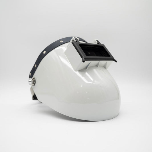 Tiger Scoop - White On Navy Leather